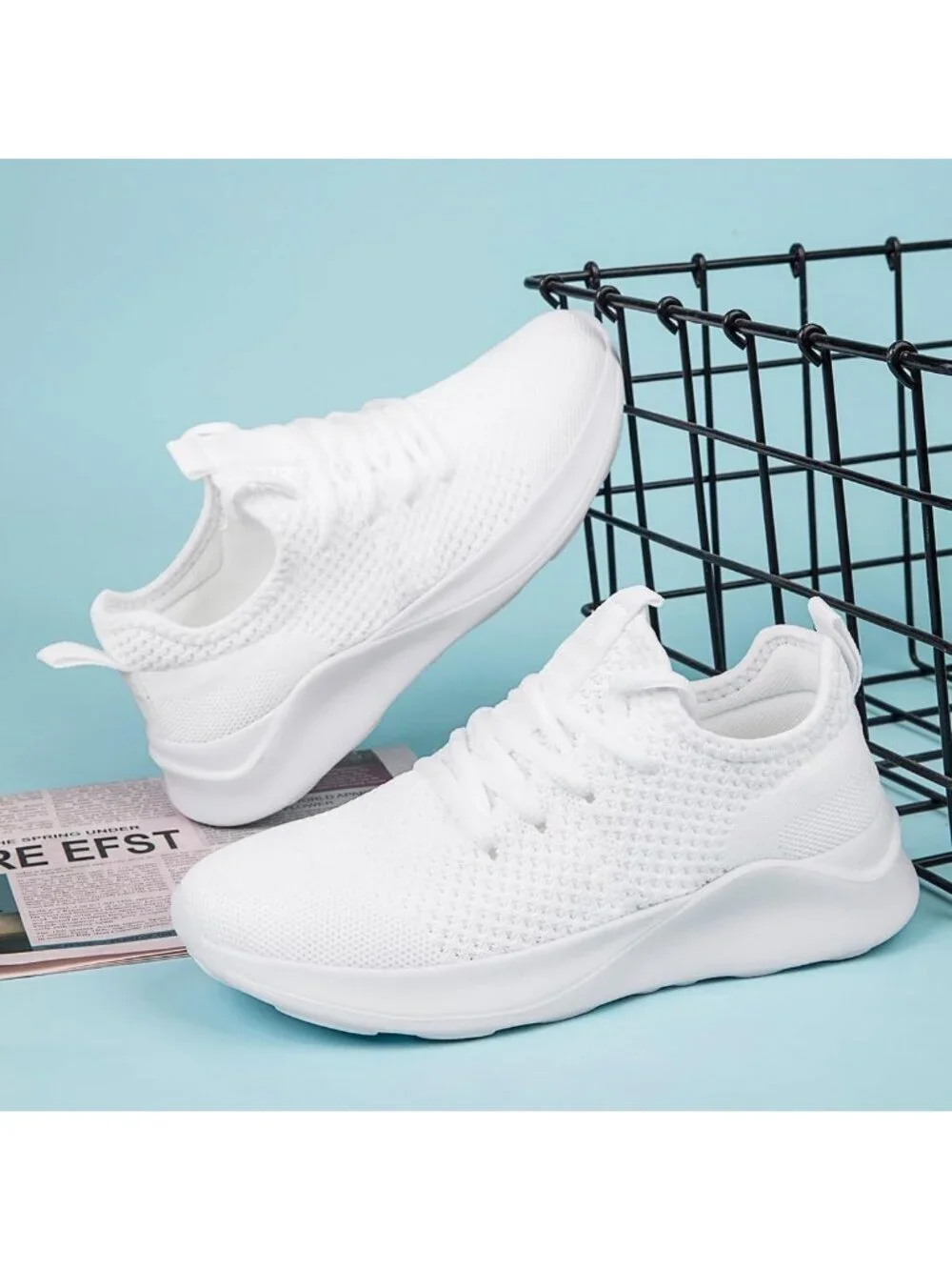 Men's White Running Shoes Sneakers Tennis Fitness Athletic Shoes Non Slip Shoes